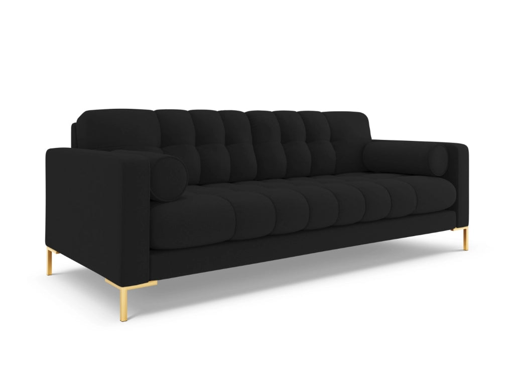 Cosmopolitan Design - Divano "Bali" 4 posti in tessuto strutturato nero 
