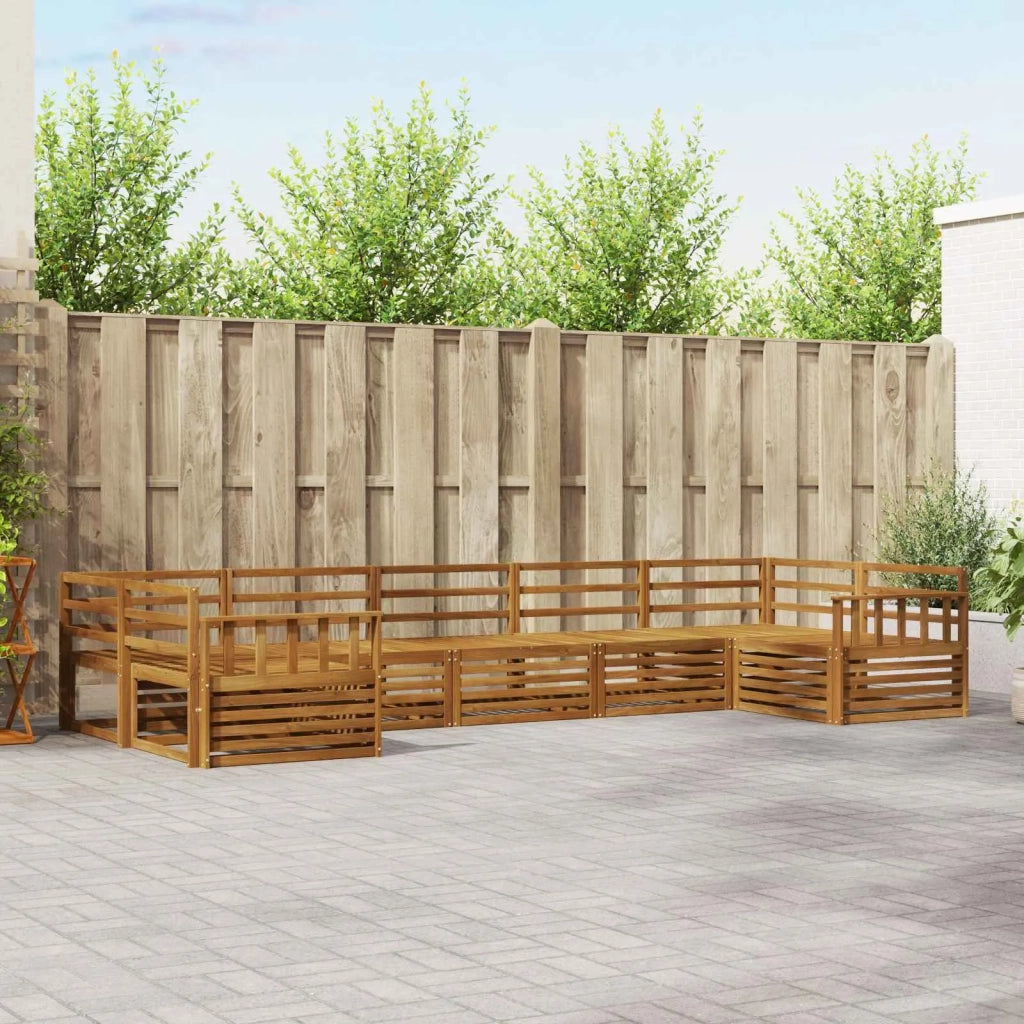 Set di divani da esterno 7 pz Naturale Legno di Acacia Massello 3374049