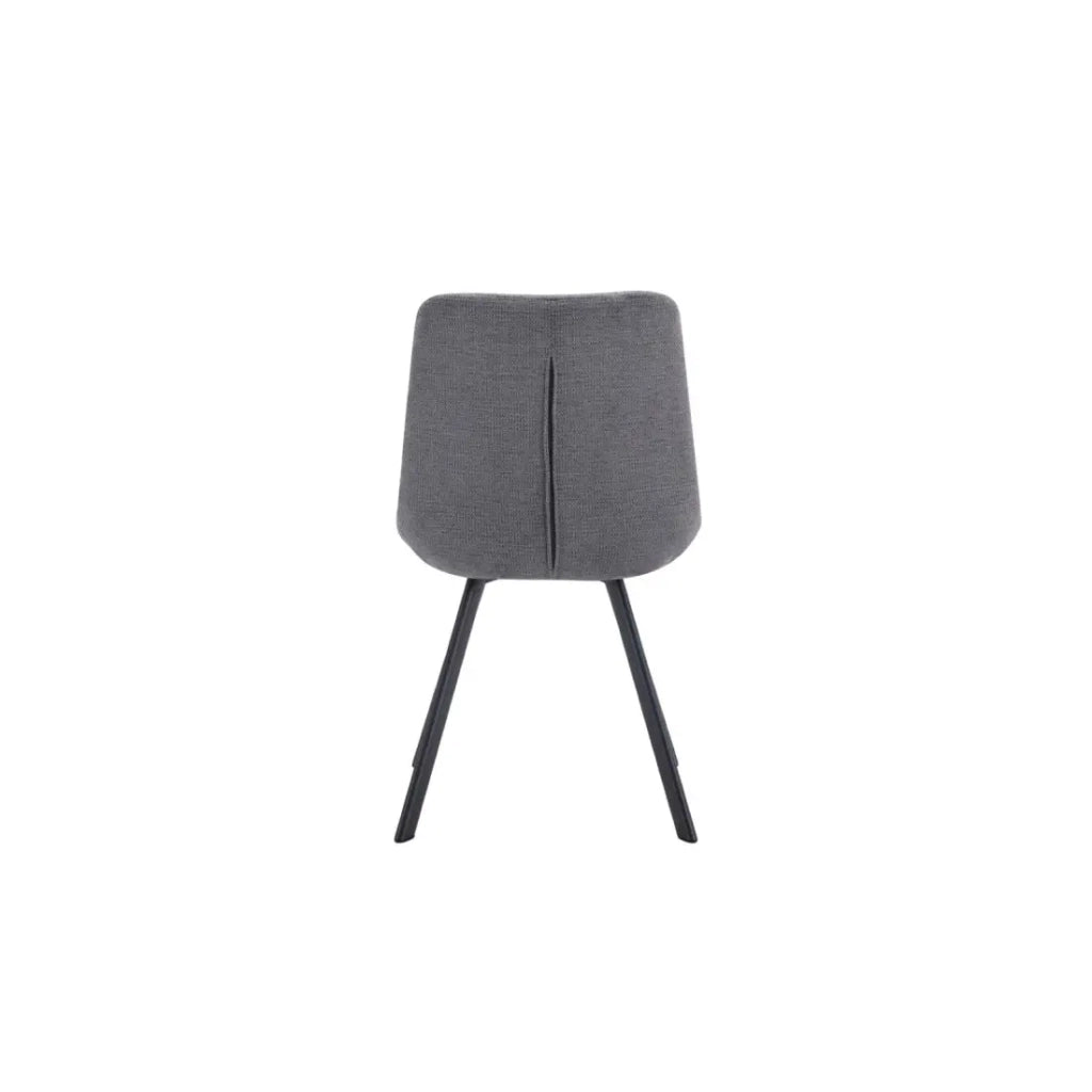 Set di 2 sedie VELMA – Tessuto grigio scuro – Piedi in metallo – Design compatto – Eleganza moderna e sobria