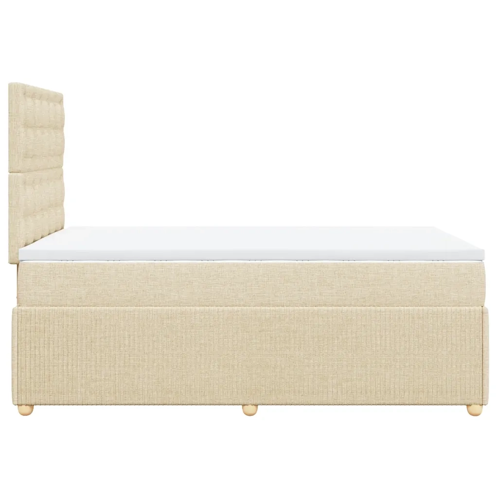 Giroletto a Molle con Materasso Crema 120x190 cm in Tessuto