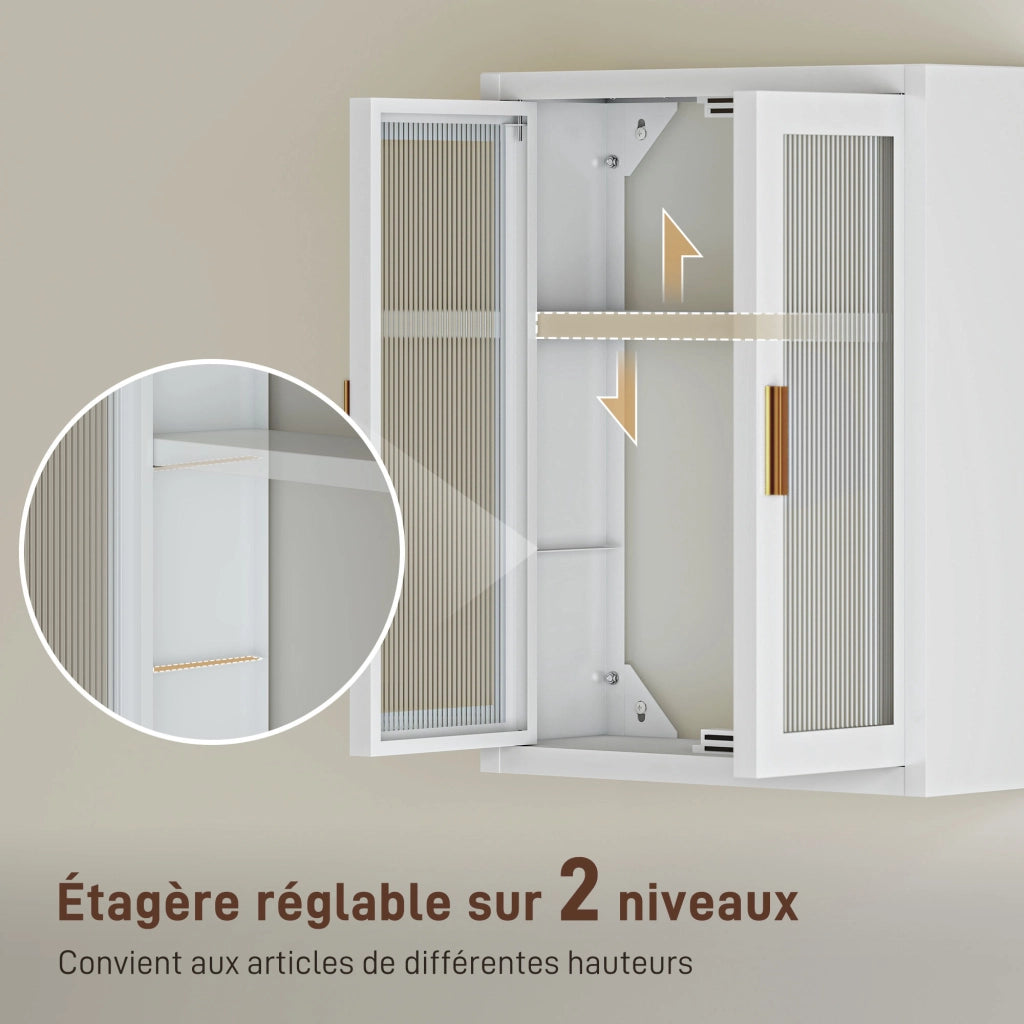 Armadietto bagno sospeso ¨C zephmum ¨C bianco 40x14x50 cm