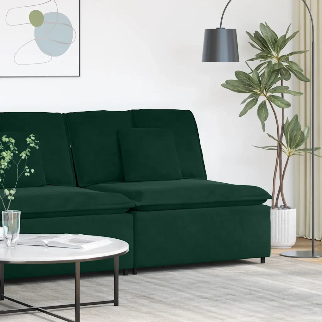 Modulo Centrale Divano Modulare con Cuscini Verde Scuro 100 cm CFW7067584