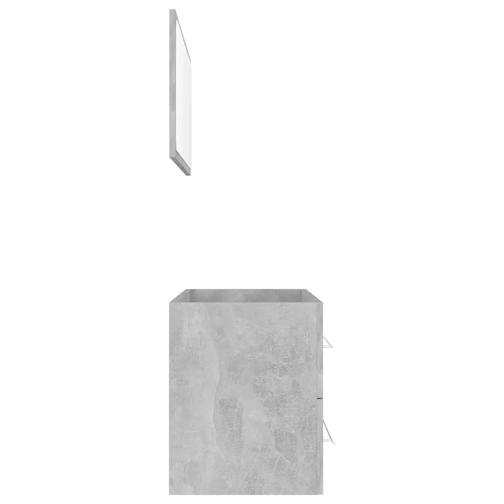 Set Mobili da Bagno 2 pz Grigio Cemento in Legno Multistrato 804849