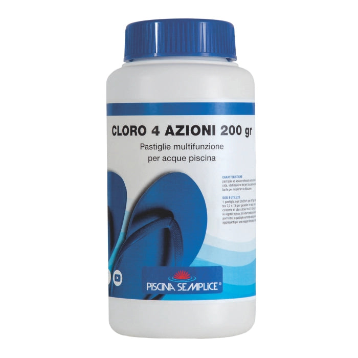 Cloro 4 Azioni 200 Gr 1 Kg - Cloro A Lenta Dissoluzione Per Mantenimento