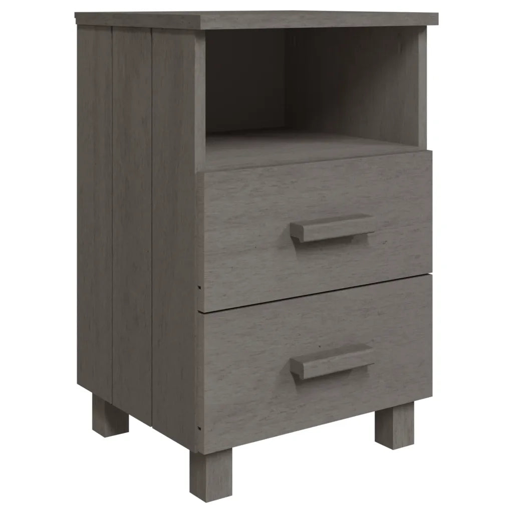 Comodini 2 pz Grigio Chiaro 40x35x62 cm in Legno di Pino cod mxl 30594