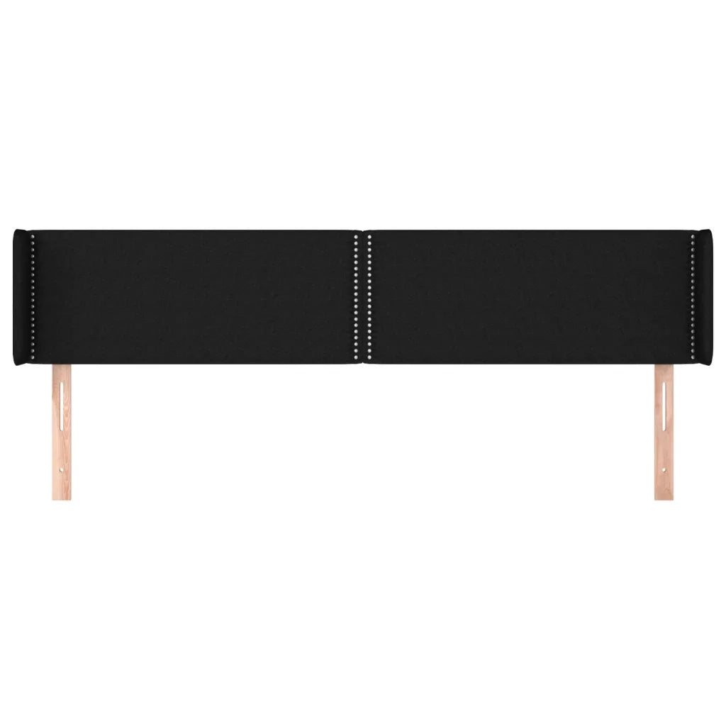 Testiera ad Orecchio Nera 183x16x78/88 cm in Tessuto 3118644