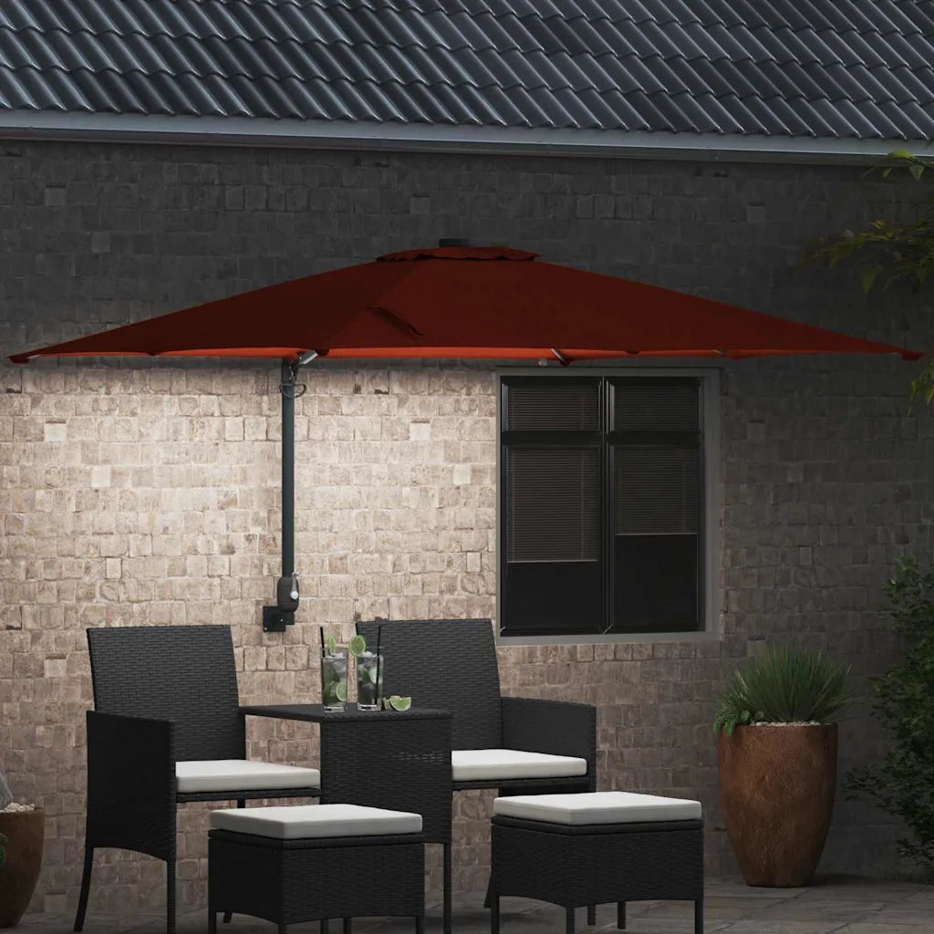 vidaXL Ombrello da giardino Terracotta 248.5 x 247.5 x 160 cm Tessuto