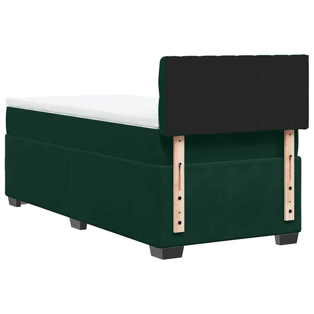 Giroletto a Molle con Materasso Verde Scuro 90x200 cm Velluto 3286219