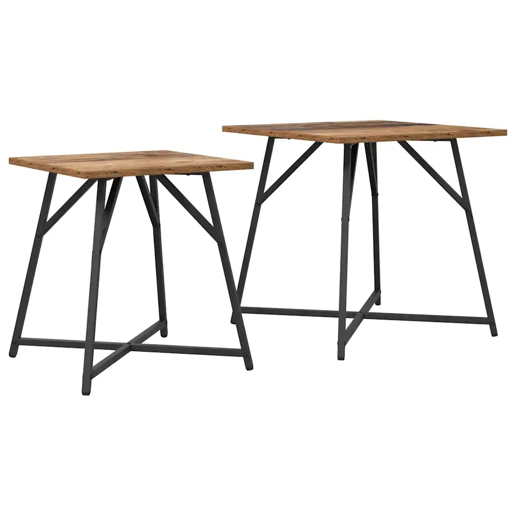 Set tavolini 2 pcs Legno Antico e Nero 869730