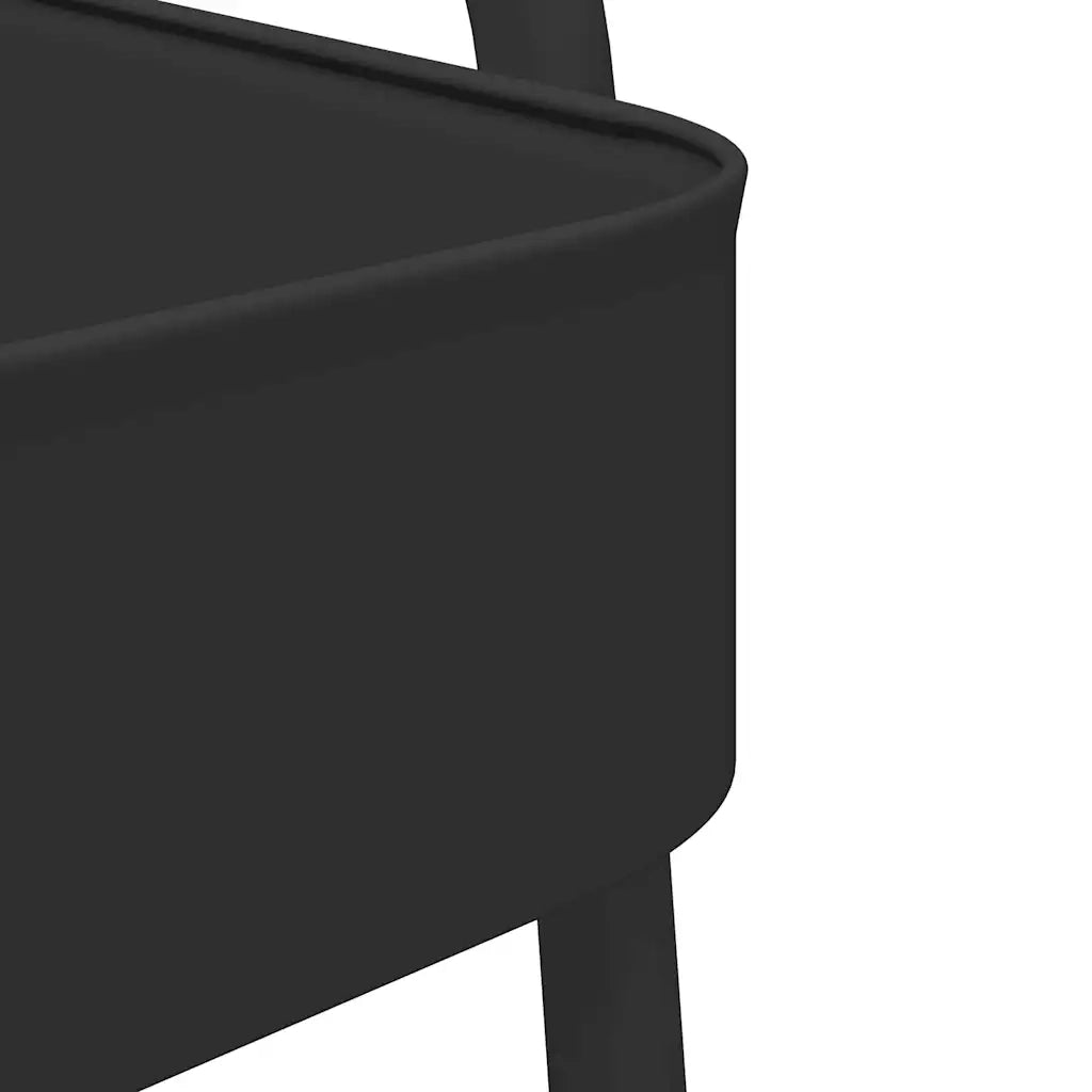 Carrello Portaoggetti a 3 Ripiani Nero 42x41,5x77 cm in Acciaio
