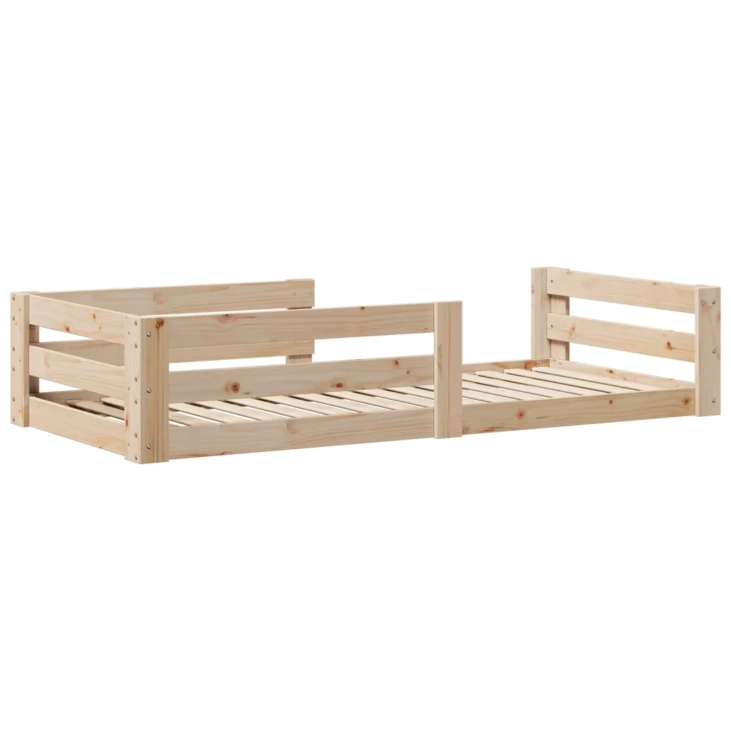 Letto senza Materasso-Struttura Letto 90x200 cm in Legno Massello di Pino 570972