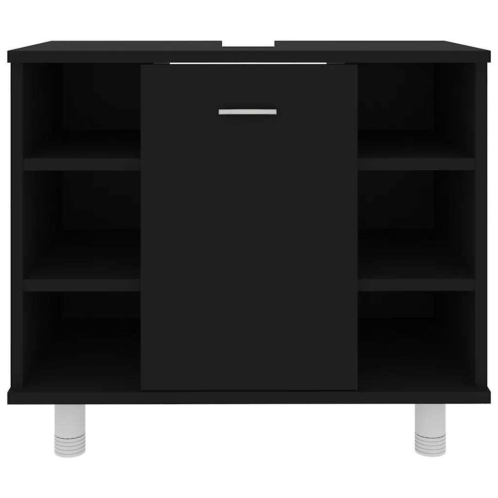 Armadio da Bagno Nero 60x32x53,5 cm in Truciolato