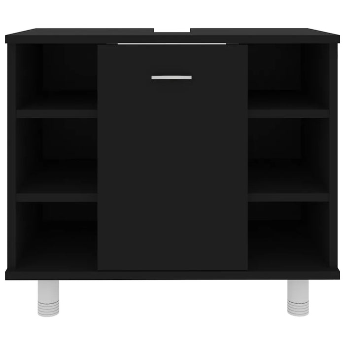 Armadio da Bagno Nero 60x32x53,5 cm in Truciolato