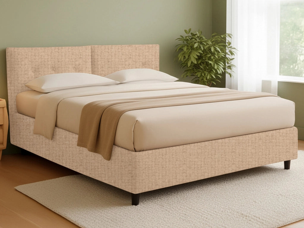 Derby, Letto Matrimoniale Sfoderabile Made in Italy, Beige