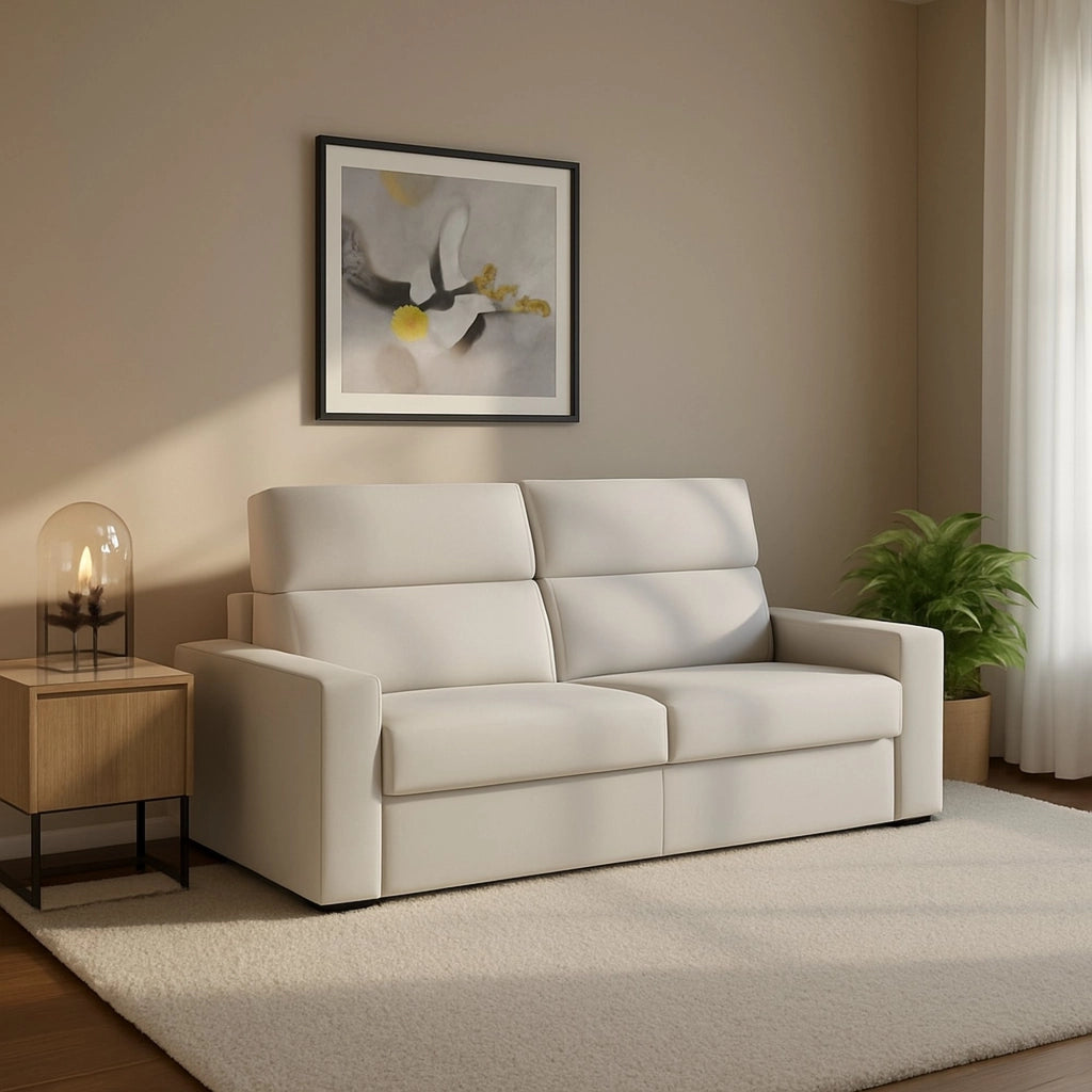 Ecate, Divano Letto 2 Posti Sfoderabile Made in Italy, 200x95 cm Grigio