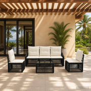 Set Divano da Giardino 6 pz Nero polyrattan 3435964