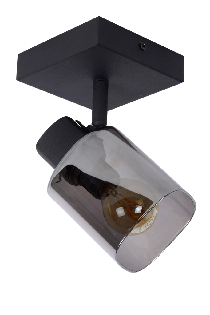 Faretto soffitto Alion Lucide E14 25W nero vetro 10cm