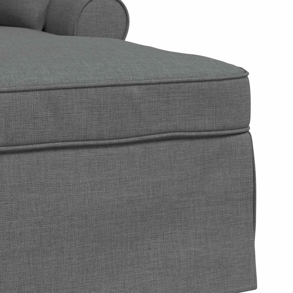 Chaise Longe con Gonna con cuscino 3 pz Grigio scuro Tessuto CFW1105178