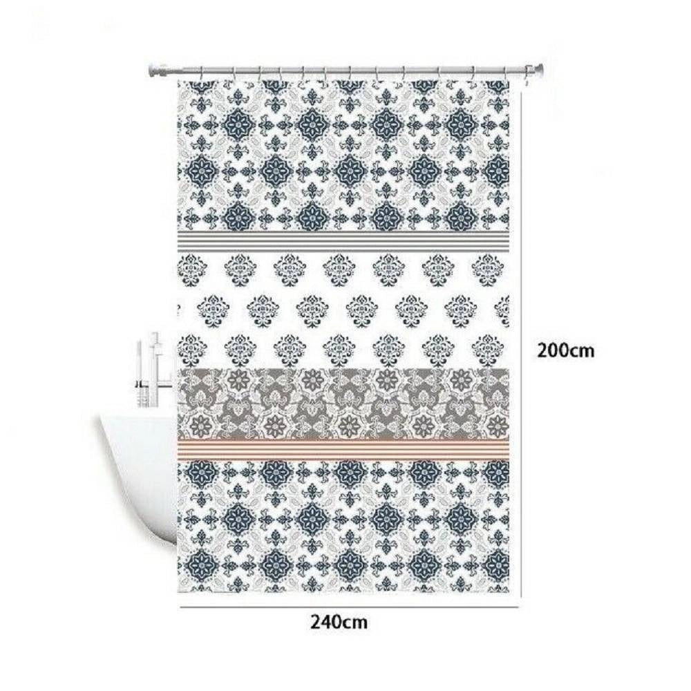 Trade Shop - Tenda Doccia Antimuffa Impermeabile 240 X 200cm Con Anelli Bagno Maioliche 59520 -