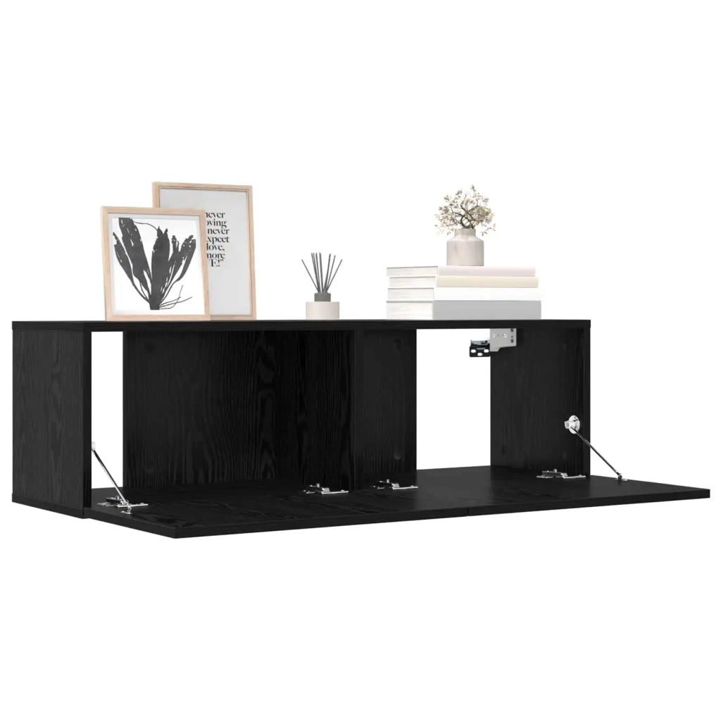 Set mobile TV 8 pz-Credenza per TV 100 x 30 x 30 cm Rovere Nero