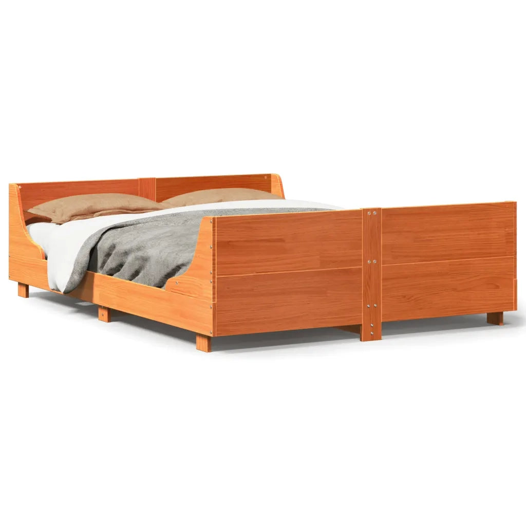 Letto senza Materasso Marrone Cera 160x200 cm in Legno di Pino 3302278