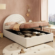 Letto Imbottito 140x190 con Testiera e Rete a Doghe ¨C MINIMAL ¨C Velluto Beige