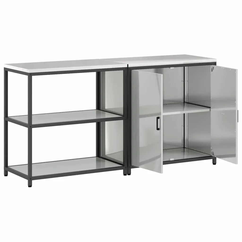 Set di Pensile da cucina | Stoccaggio per Cucina HATTEM 2 pz Argento