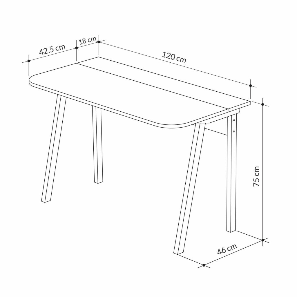 Alpone, Scrivania Materiale Piano in Legno Nobilitato, 60x120x75h cm Beige