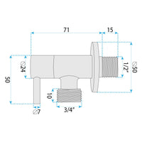 Valvola Ad Angolo 1/2" X 3/4" Chrome