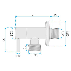 Valvola Ad Angolo 1/2" X 3/4" Chrome