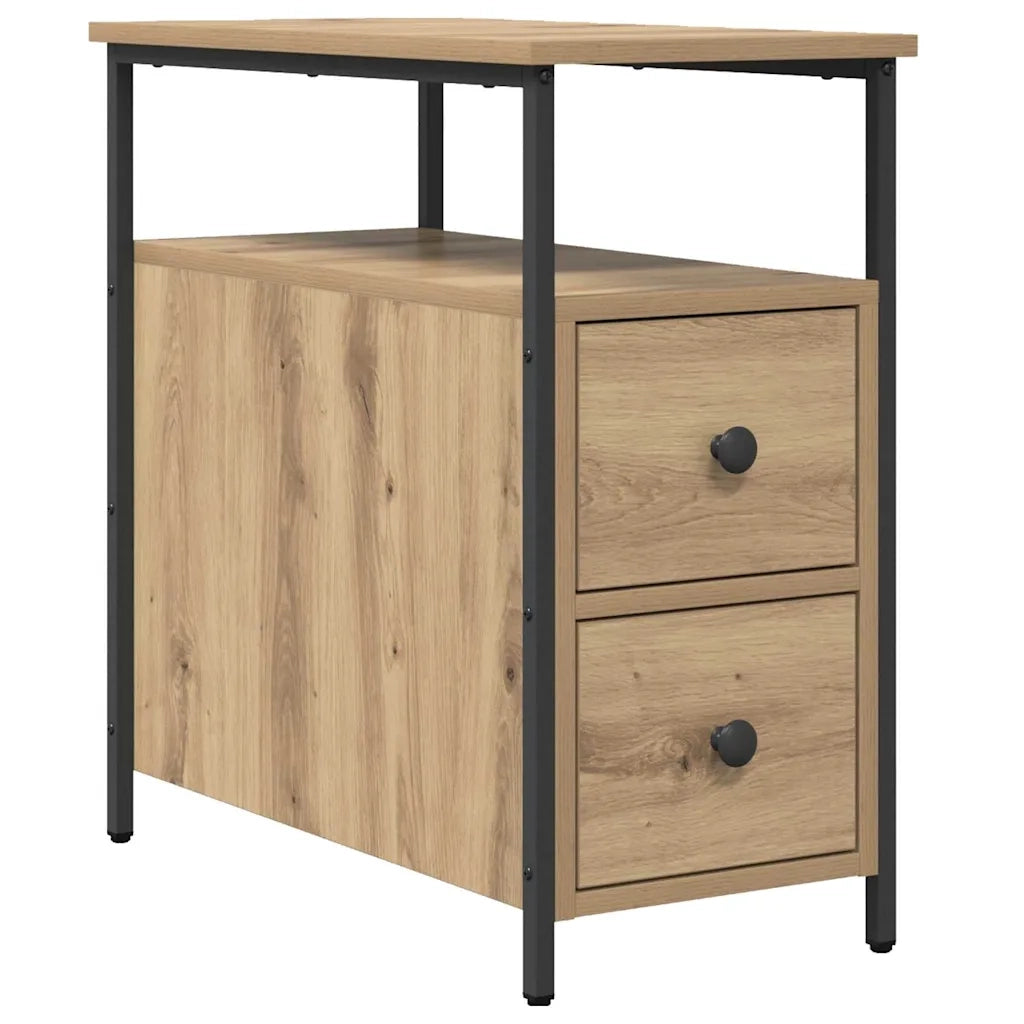Comodino | Armadio da Notte | Mobiletto da notte rovere artigianale 30 x 60 x 60 cm