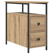 Comodino | Armadio da Notte | Mobiletto da notte rovere artigianale 30 x 60 x 60 cm