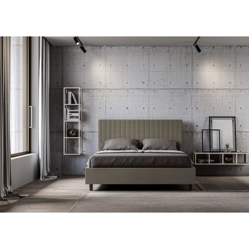 Letto imbottito Matrimoniale 170x200 cm Sunny - Similpelle,Senza rete,Cappuccino