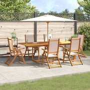 Set Pranzo da Giardino 7pz Legno Massello di Acacia e Textilene