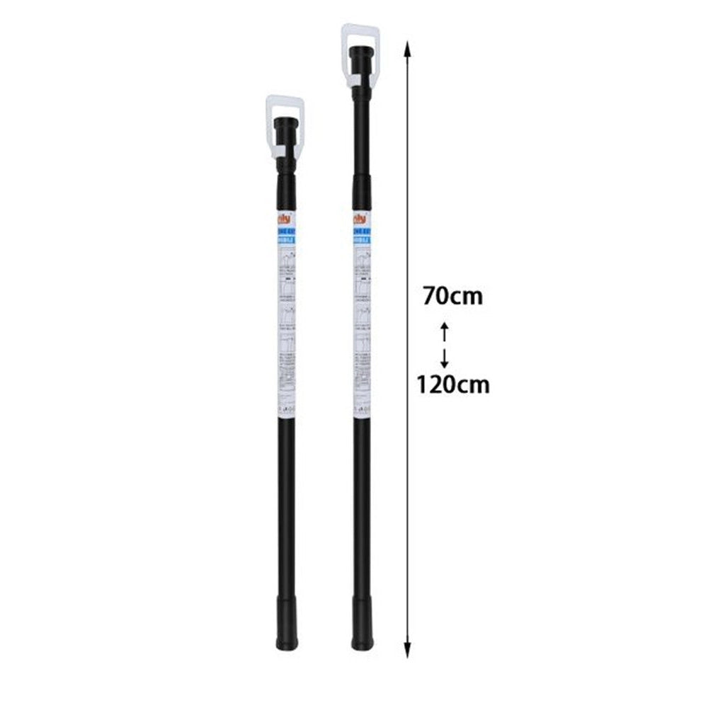 Trade Shop - Bastone Asta Per Tenda Doccia Barra Telescopico 70 A 120 Cm Alluminio Nero 87231 -