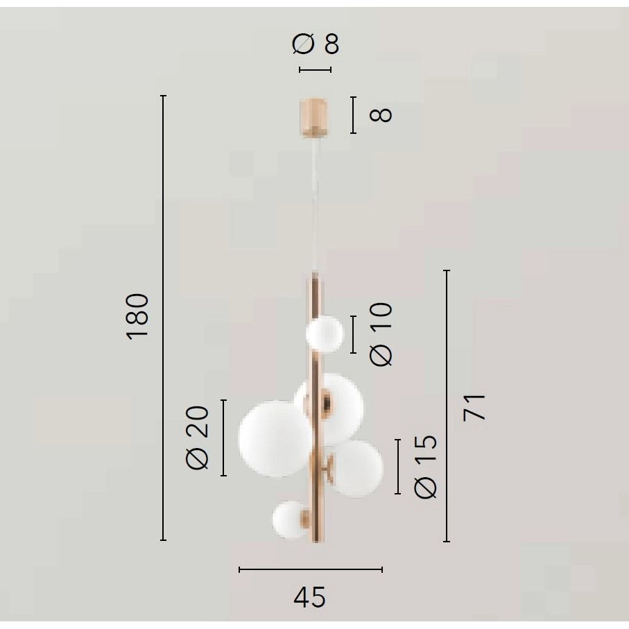 LAMPADARIO HERA 5XG9 45XH180CM ORO.