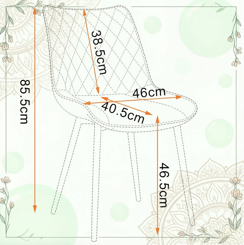 Sedia da sala da pranzo 85,5 cm in similpelle marrone e metallo, set da 2