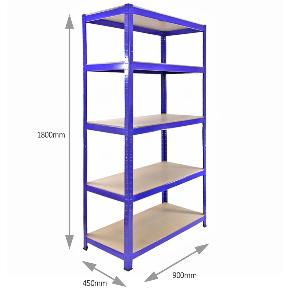 Set 3 Scaffali Metallici 90x50x180 cm 5 Ripiani MDF Portata 200 kg