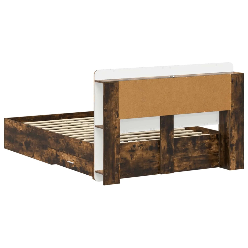Telaio del letto con storage Rovere Fumo 150 x 200 cm