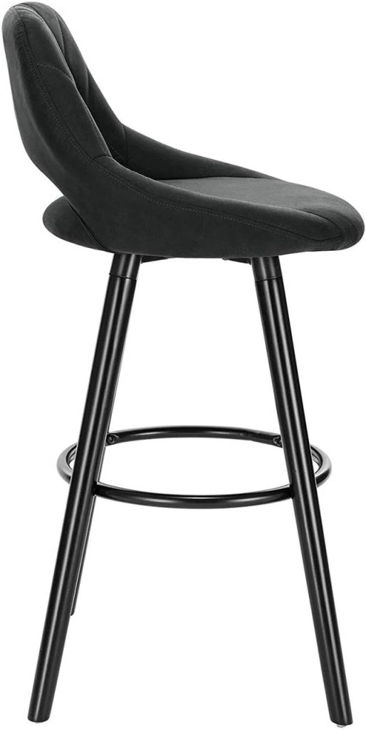 Set di 2 sgabelli da bar rivestiti in tessuto con gambe in legno antracite 19_0000563