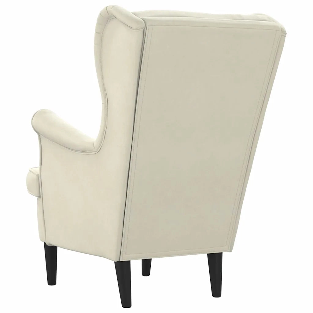 Poltrona-Poltroncina Bianco Crema in Velluto