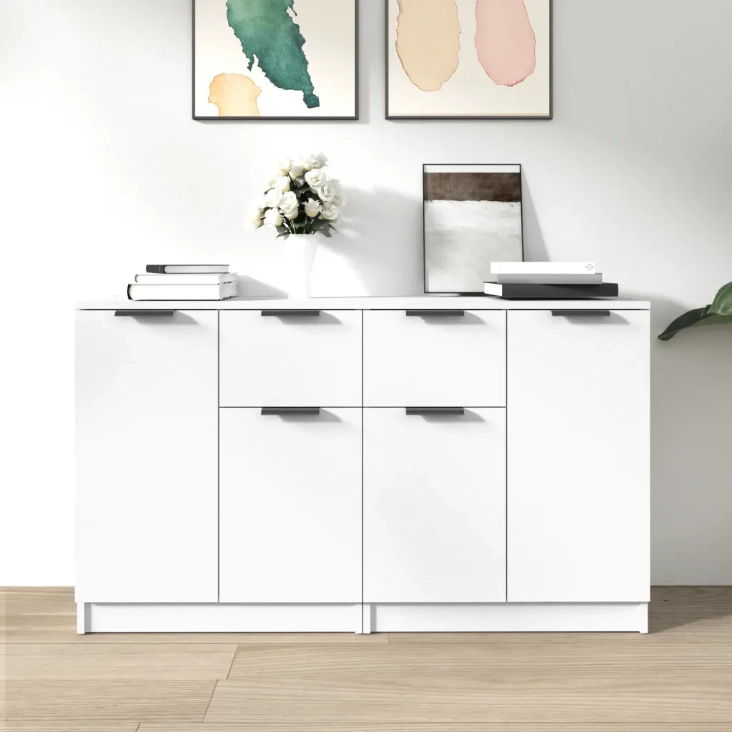 Credenze 2 pz | Madia | Buffet da pranzo | Armadio da pranzo Bianche 60x30x70 cm in Legno Multistrato