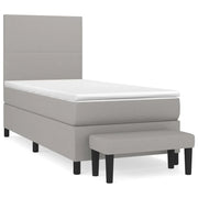 Letto singolo | Letto per adulti | Giroletto a Molle con Materasso Grigio Chiaro 80x200 cm Tessuto