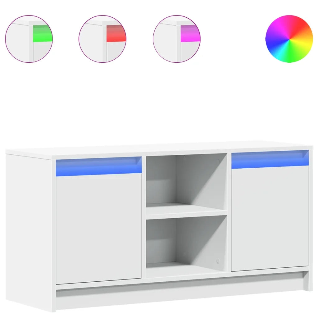 Mobile Porta TV con LED Bianco 100x34x50 cm in Truciolato 852187