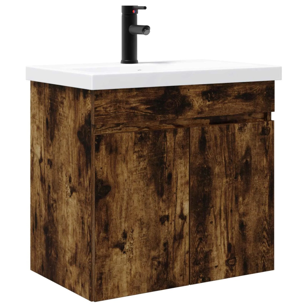 Mobile bagno con rubinetto Rovere Fumo 61 x 40 x 74,5 cm 889541