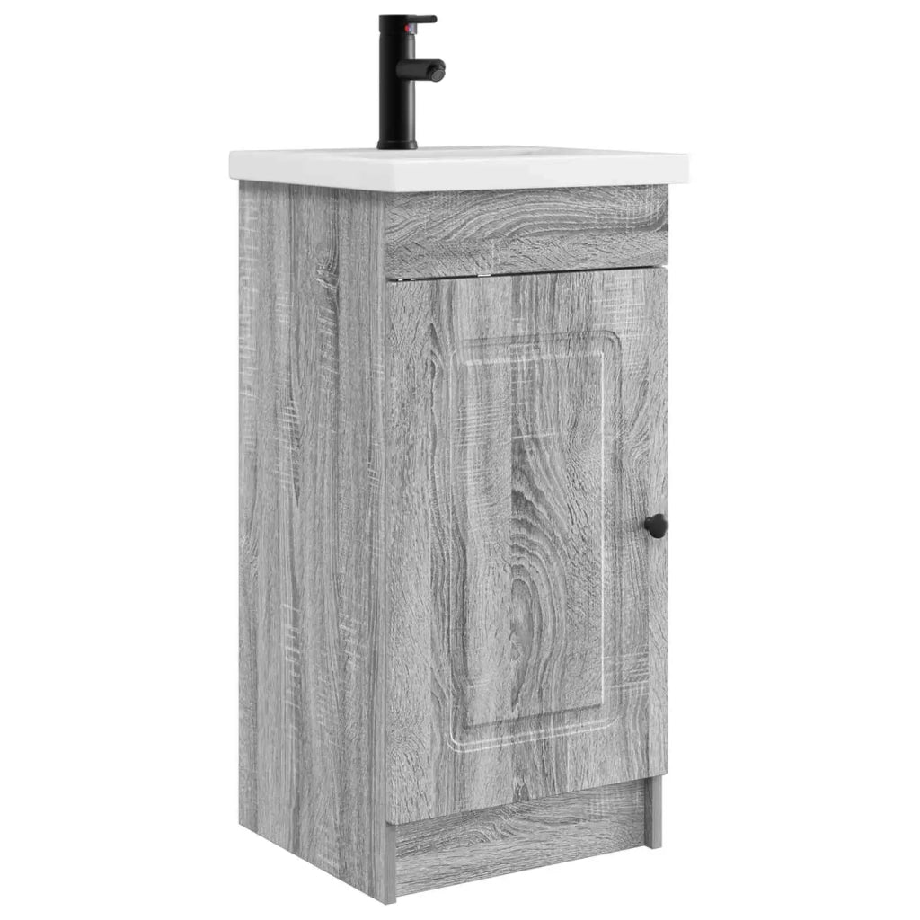Mobile da bagno con lavabo Sonoma grigio 42 x 40 x 84,5 cm 890000