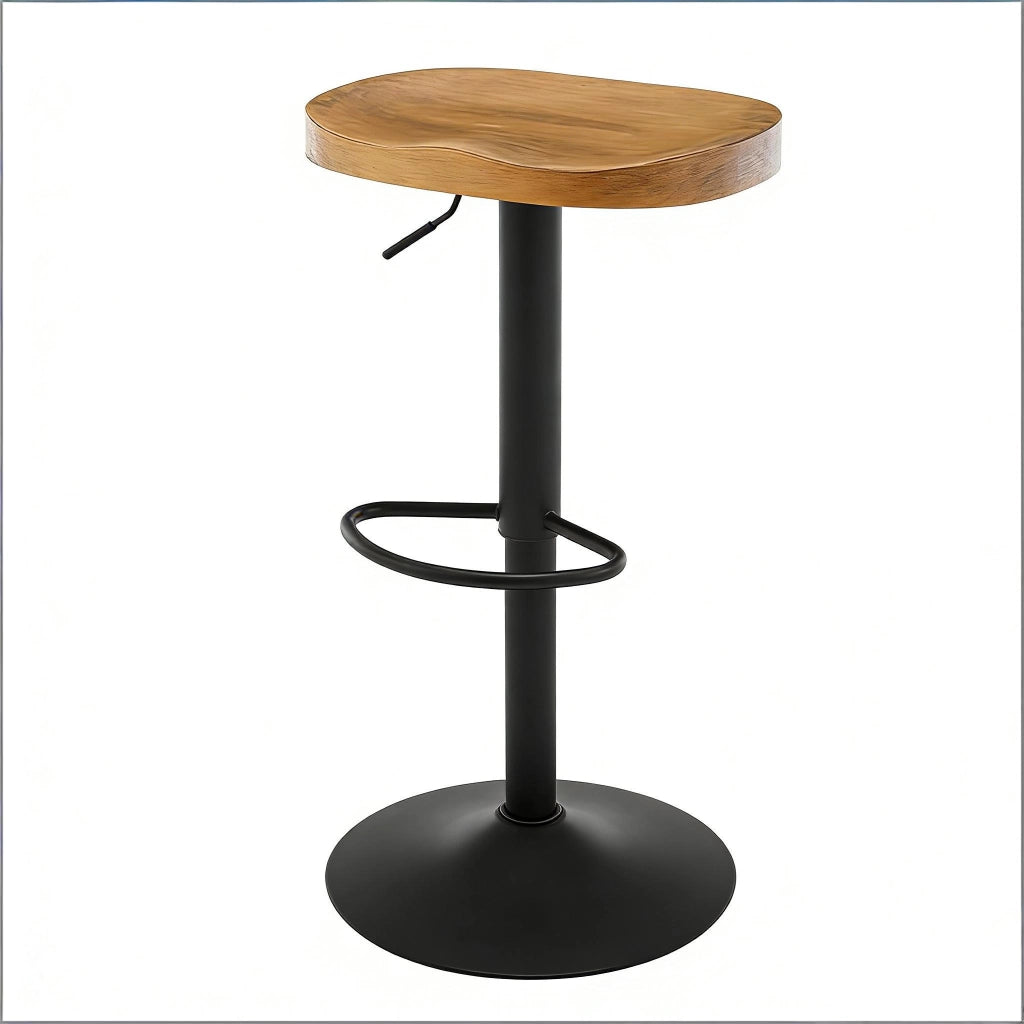SGABELLO BAR girevole regolabile in altezza 41,5x31,5x60-81 cm legno e metallo