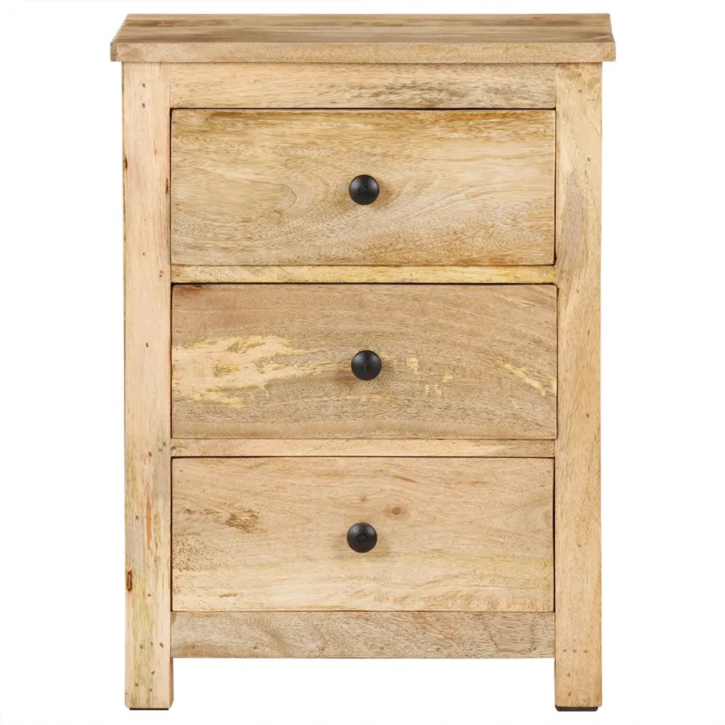 Comodino-Tavolino da notte 45x35x60 cm in Legno Massello di Mango