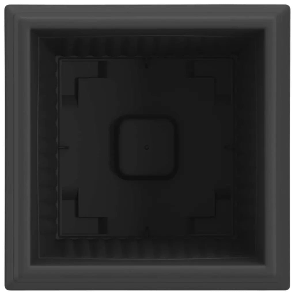 Vaso quadrato per fiori 6 pcs Nero 23 x 23 x 17,5 cm Plastica