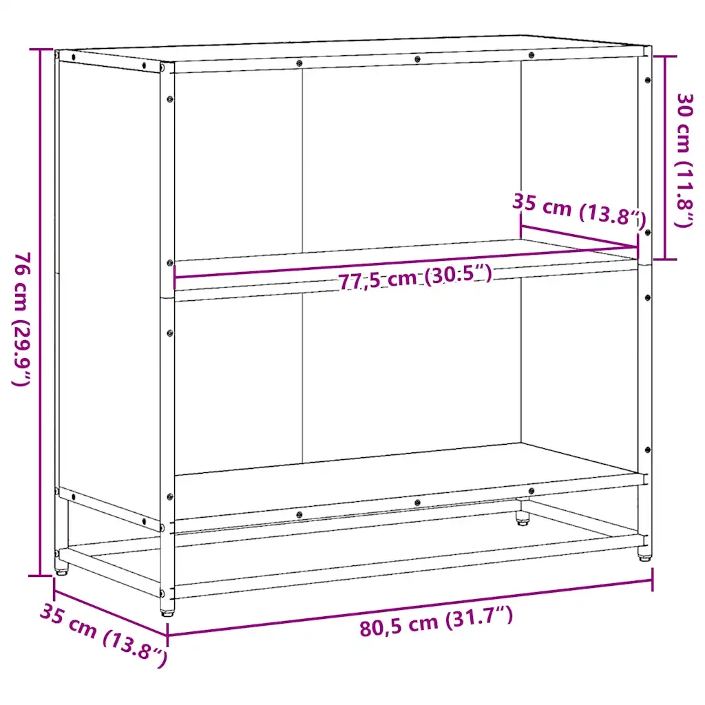 Libreria Rovere Sonoma 80,5x35x76 cm in Legno Multistrato 849105